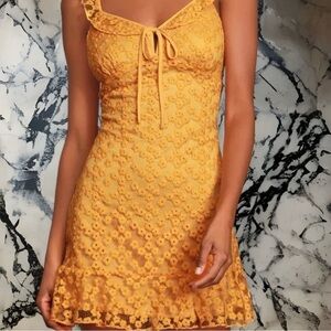 Yellow mini flora dress